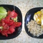 Oatmeal and salad