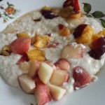 Healthy breakfast - milk porridge with fruits